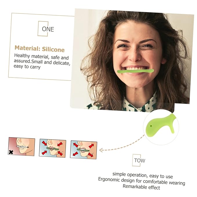 NOLITOY 2pcs Smile Trainer Facial Exercisers Safe Silicone Mouth Muscle Trainer for Face Cheek and Chin Toning Wrinkle Reduction and Overall Facial Shape Enhancement