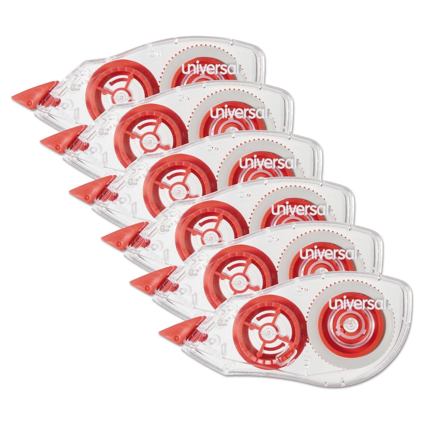 Universal 75606 Correction Tape with Two-Way Dispenser, Non-Refillable, 1/5-Inch x 315-Inch , 6/Pack