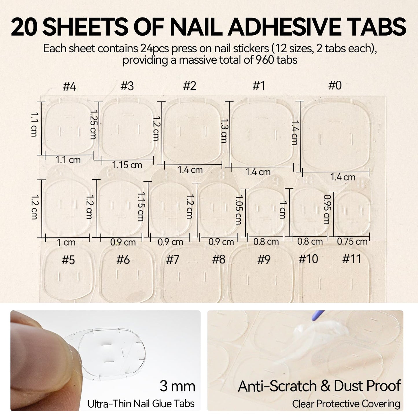 ESUOHYM Nail Stand with 480 Pcs Nails Sticky Tabs for Press On Display Practice Magnetic Fake Nail Holder for Painting,20 Sheets Nail AdhesiveTabs,Double-Sided Tape,Press On Nail kit Salon Home