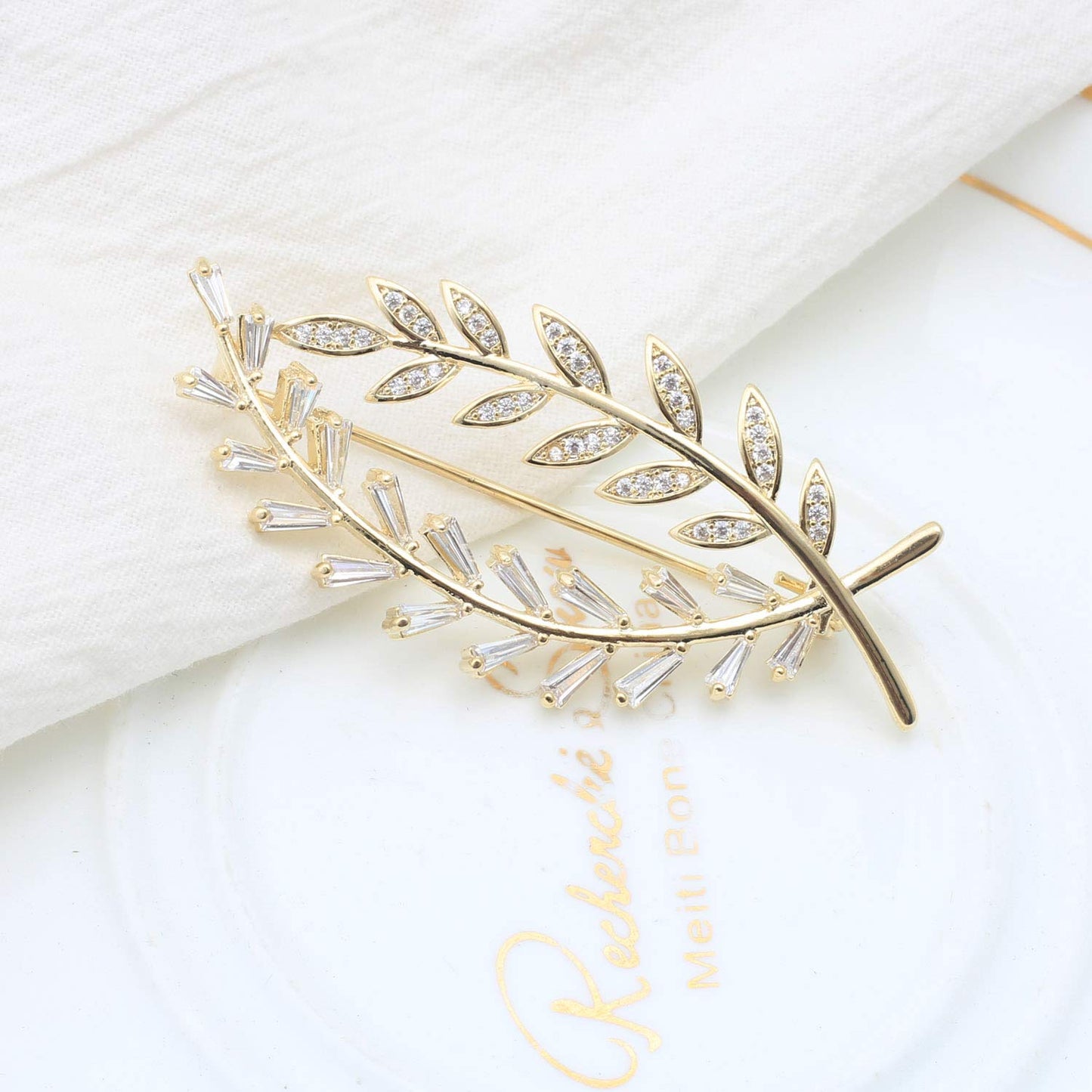 Gold Wheat Brooch Pins for Women Fashion Valentine