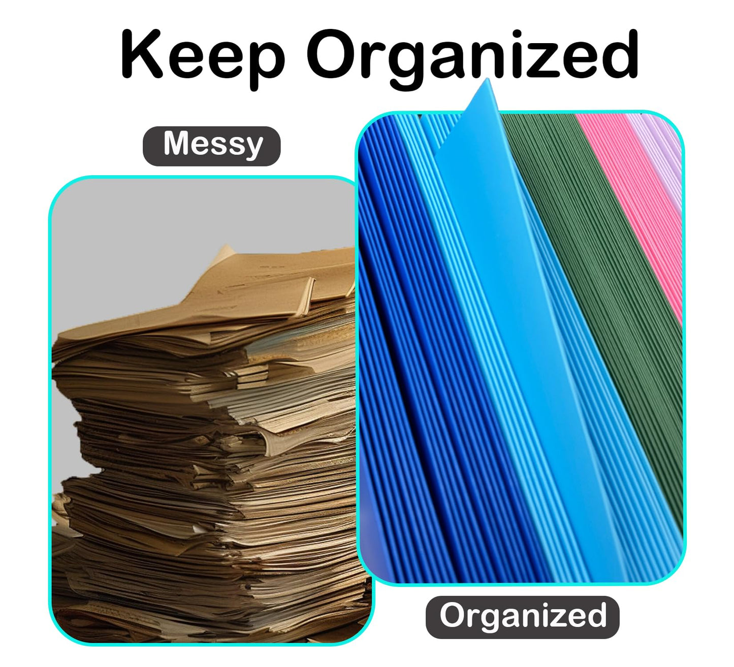 BIBRADAA® 50 Packs Blue Paper Folders with Pockets,Paper Folder Surface with Waterproofing,Letter Size,Holds 100 Plus Sheets,for School,Office,Business.(50, Dark Blue)