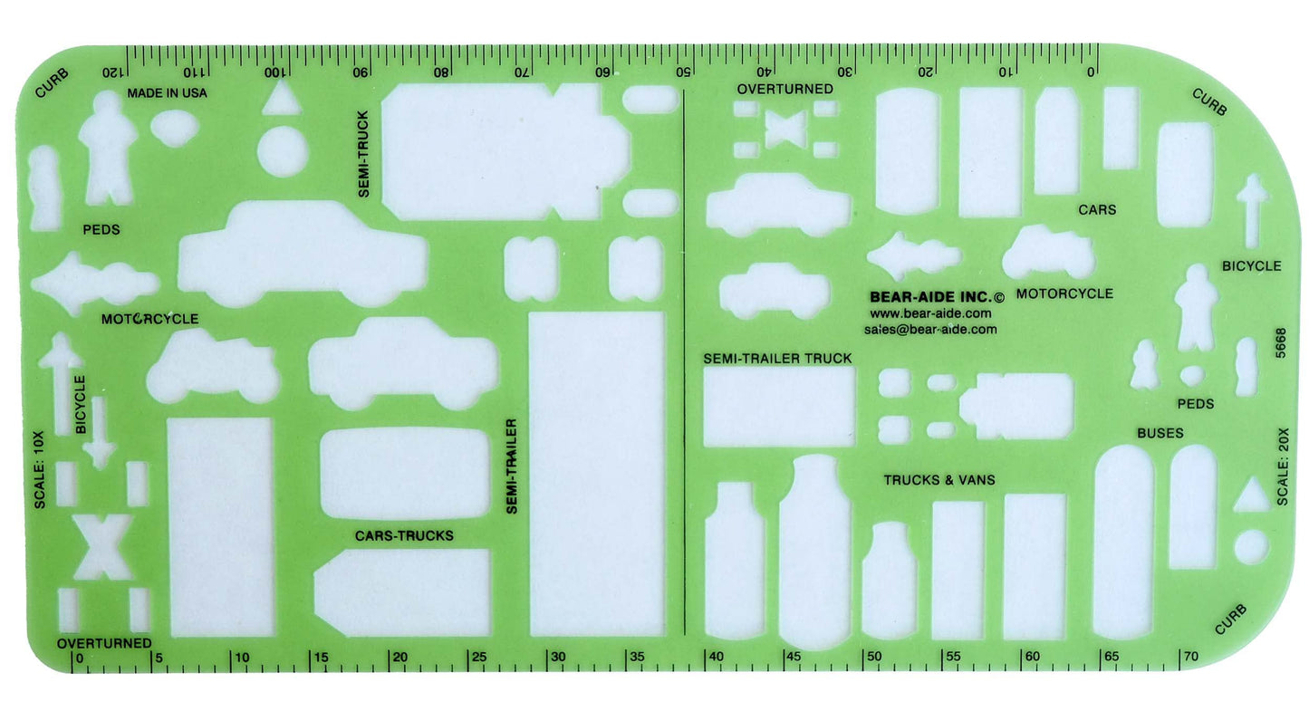 Traffic Drawing Template - for Accident Reconstruction (Single Pack)