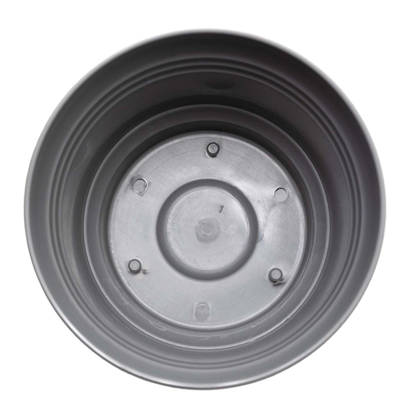 Bloem Saturn 5" Round Plastic Planter - Indoor/Outdoor, Snap-in Saucer & Drainage Holes, Charcoal, 4-Pack