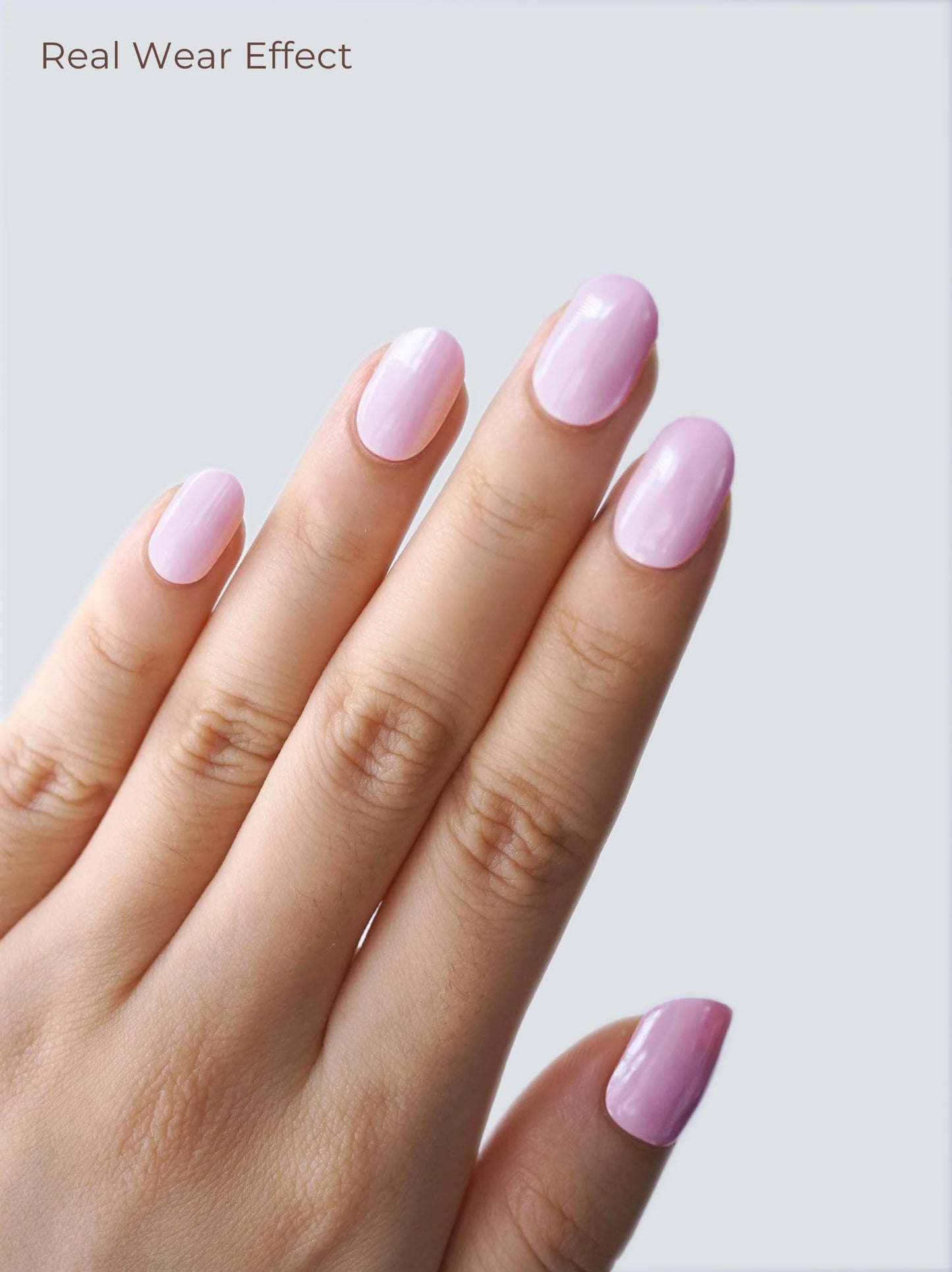 Beaolata Real Gel Nail Strips (No UV Light Needed) - 44Pcs Salon Quality Nail Stickers - Long Lasting Polish Wraps for Women, Easy Apply & Remove (Matte Sugar Pink)