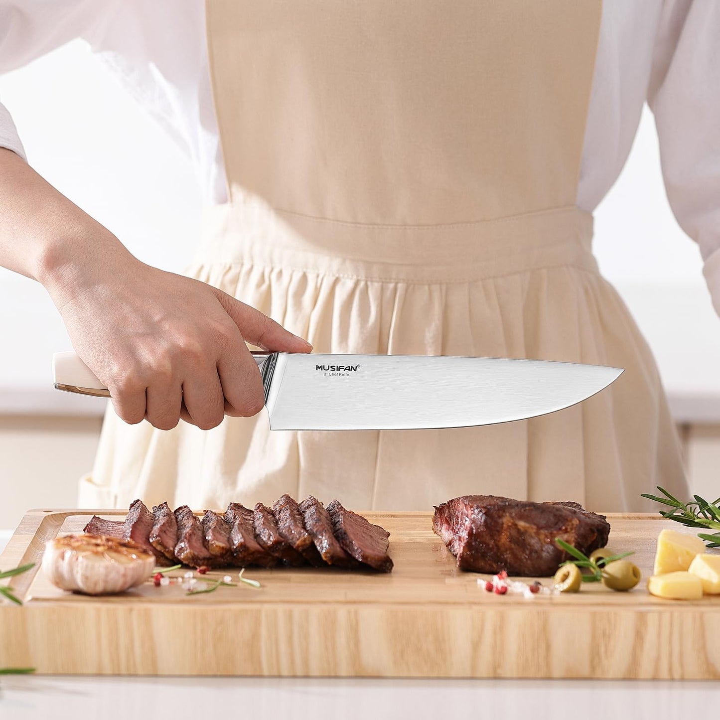 Musifan 5-Piece Chef Knife Set, Professional Ultra Sharp Kitchen Knives For Cooking High Carbon Stainless Steel, With Ergonomic Handle Design (five)