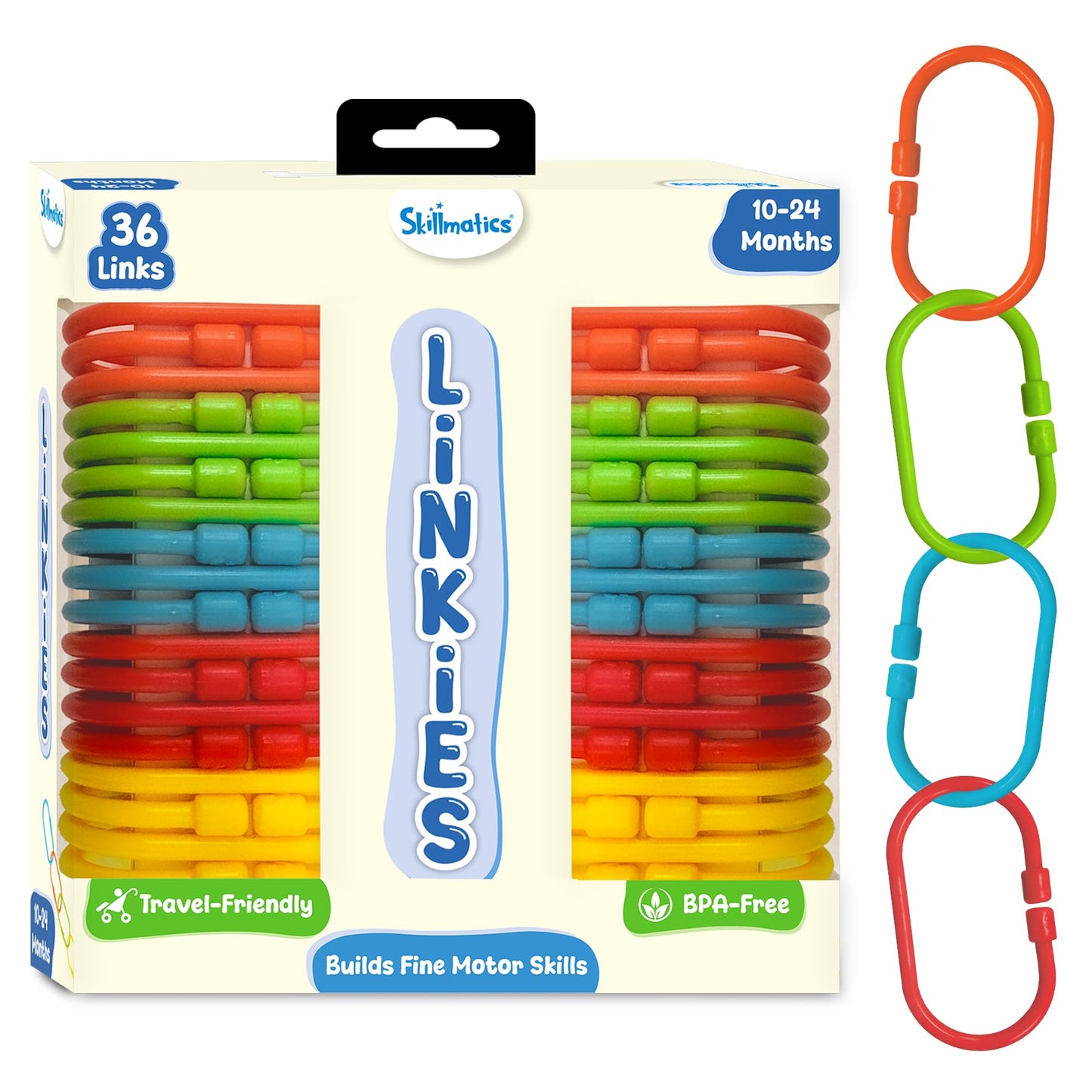 Skillmatics Connectable Learning Link Toy for Toddlers – Fun & Educational Snap-Together Activity, Bead Maze Toys for Babies, Fine Motor Skill, Early Learning, Gift for Ages 10–24 Months, 36 Links