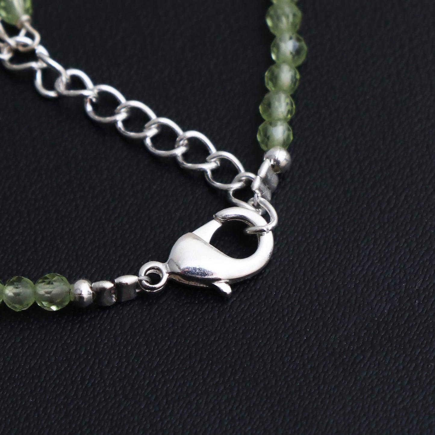Gempires Peridot Bracelet for Women | Dainty Gemstone Beaded Bracelet 2.5 mm | Handmade Minimalist Stacking Bracelet | Adjustable Lightweight Everyday Jewelry | August Birthstone Gift for Her