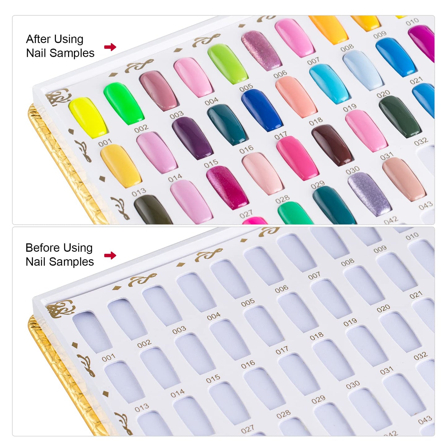 Acycoin2A Professional 216 Nail Colors Chart (Gold)
