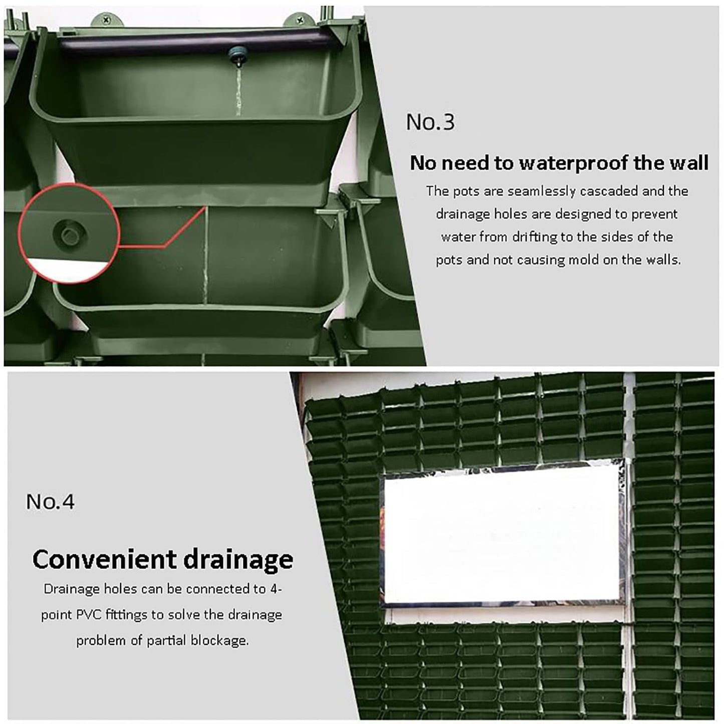 Vertical Wall Planter - Stacking Outdoor & Indoor Self-Watering Planters, Wall-Mounted Hanging Plant Holder for Herbs, Flowers & Garden Decor - Space-Saving Greenery Solution