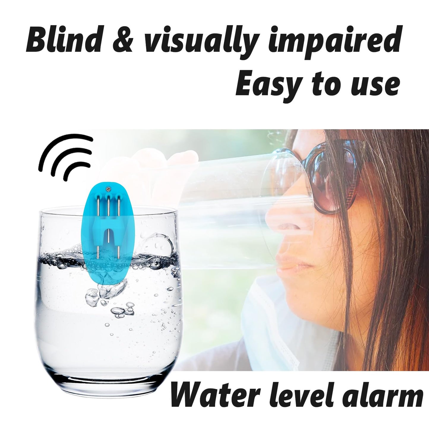 Liquid Level Indicator with Loud Audible Alarm to Signal Cup Mug Full for Blind or Visually Impaired,Cup & Mug Pouring Level Detector Beeper for Hot or Cold Drinks