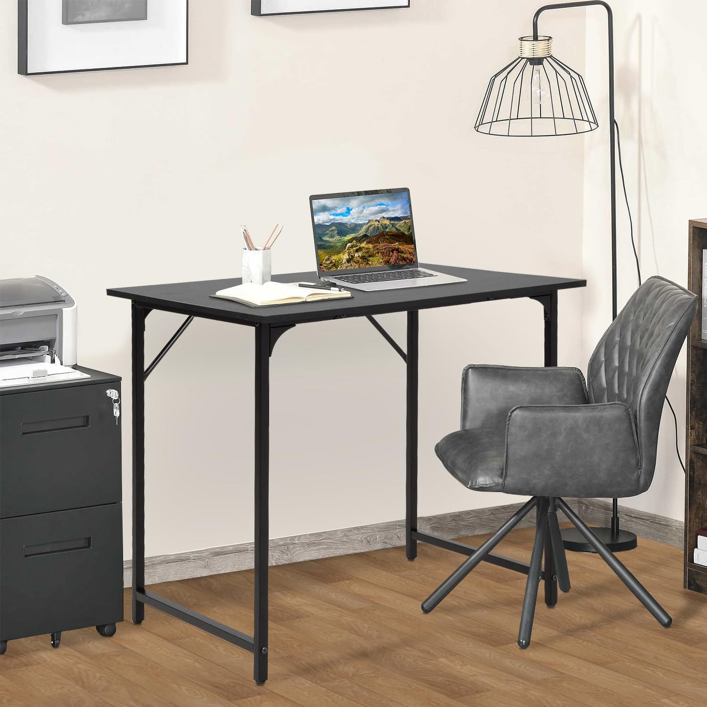 BestOffice Computer Desk,Home Office Desk, Modern Simple Style for Home Office Study Writing (Black, 32 Inch)