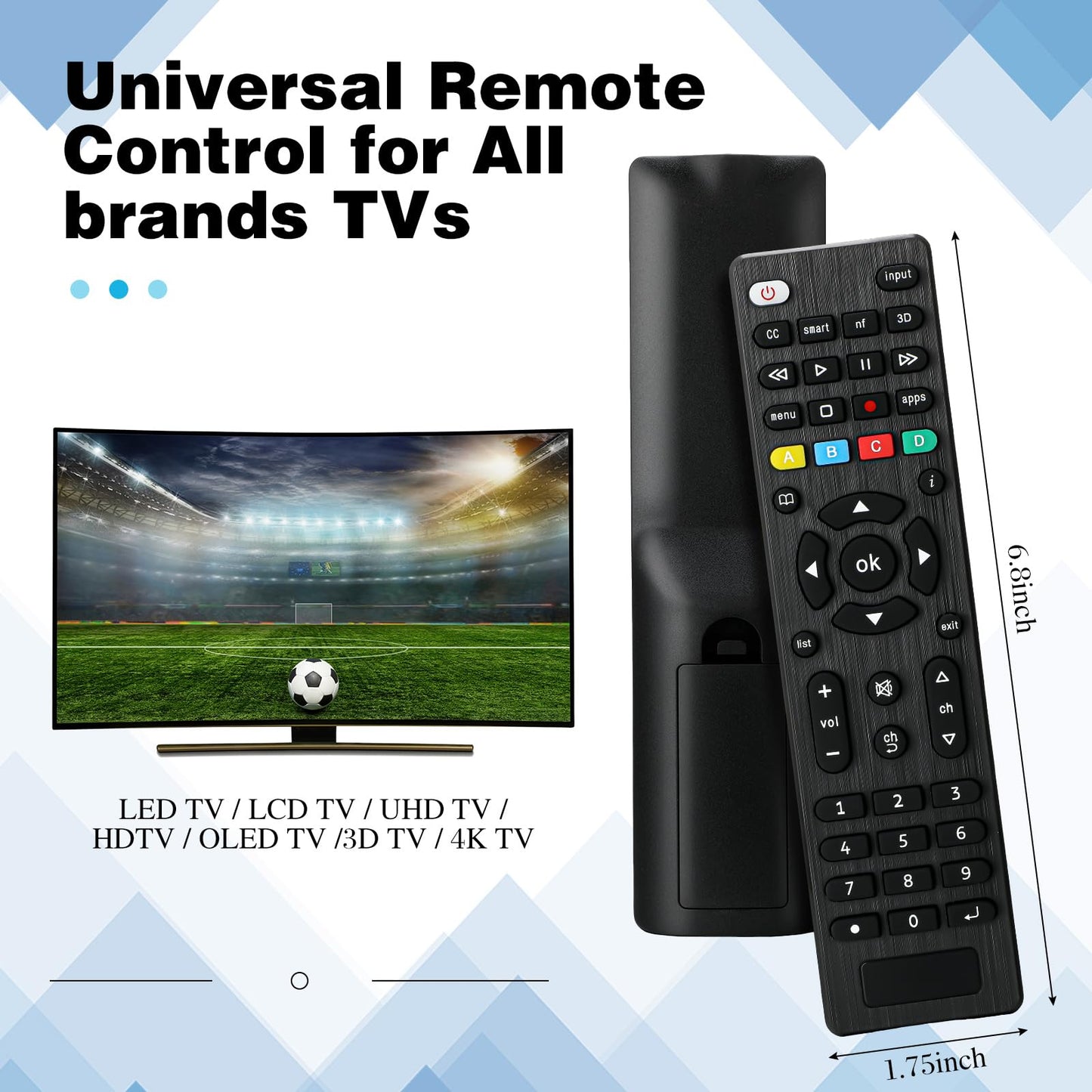 Saysurey 20 Pack TV Remote Universal Replacement Compatible with All Smart TV LED LCD HDTV 3D Series for Motel Hotel Nursing Home