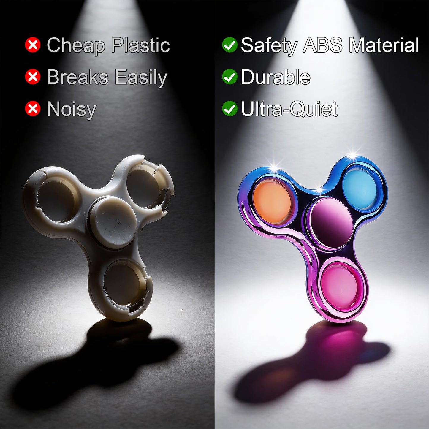 Figrol Fidget Toys 3 Pack,Pop Fidget Spinner for Kids & Adults Relieves Stress and Calm Down,Sensory Toys for Kids with Autism ADHD Toy