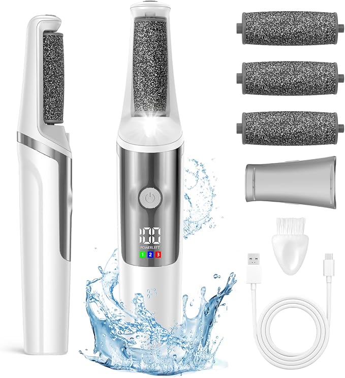 Electric Foot Callus Remover,3 Rollers,3 Speeds, Professional Electric Foot File Pedicure Tool Foot Scrubber for Feet Dead Skin,Smooth Pedicure Wand Feet Spa Care Kit for Men & Women,Ideal Gift