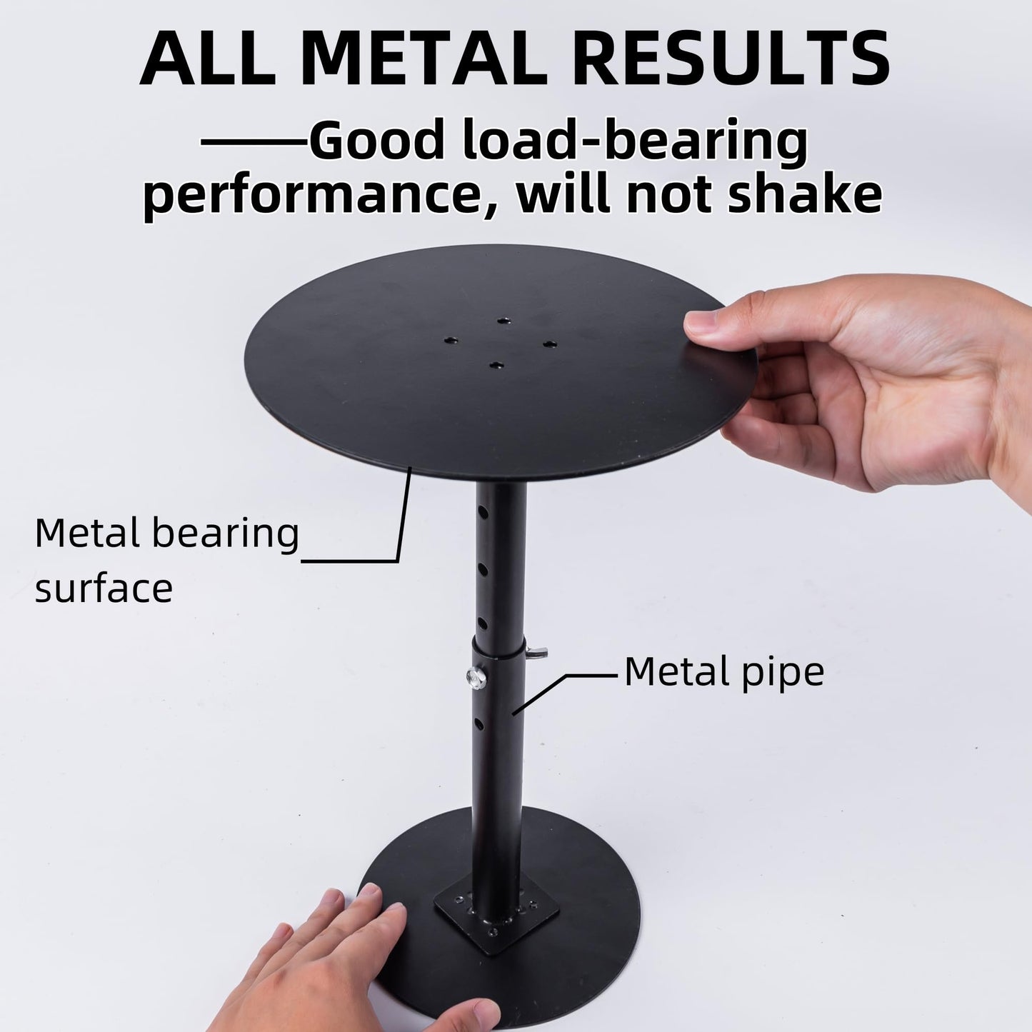 ZSHIGANMA Plant Risers for Inside Pots, Adjustable Height 12-22" Metal Planter Lift Inserts Fillers Risers for Indoor Outdoor Large Tall Taper Planter Flower Pot (6" Base,8" Top,Black)