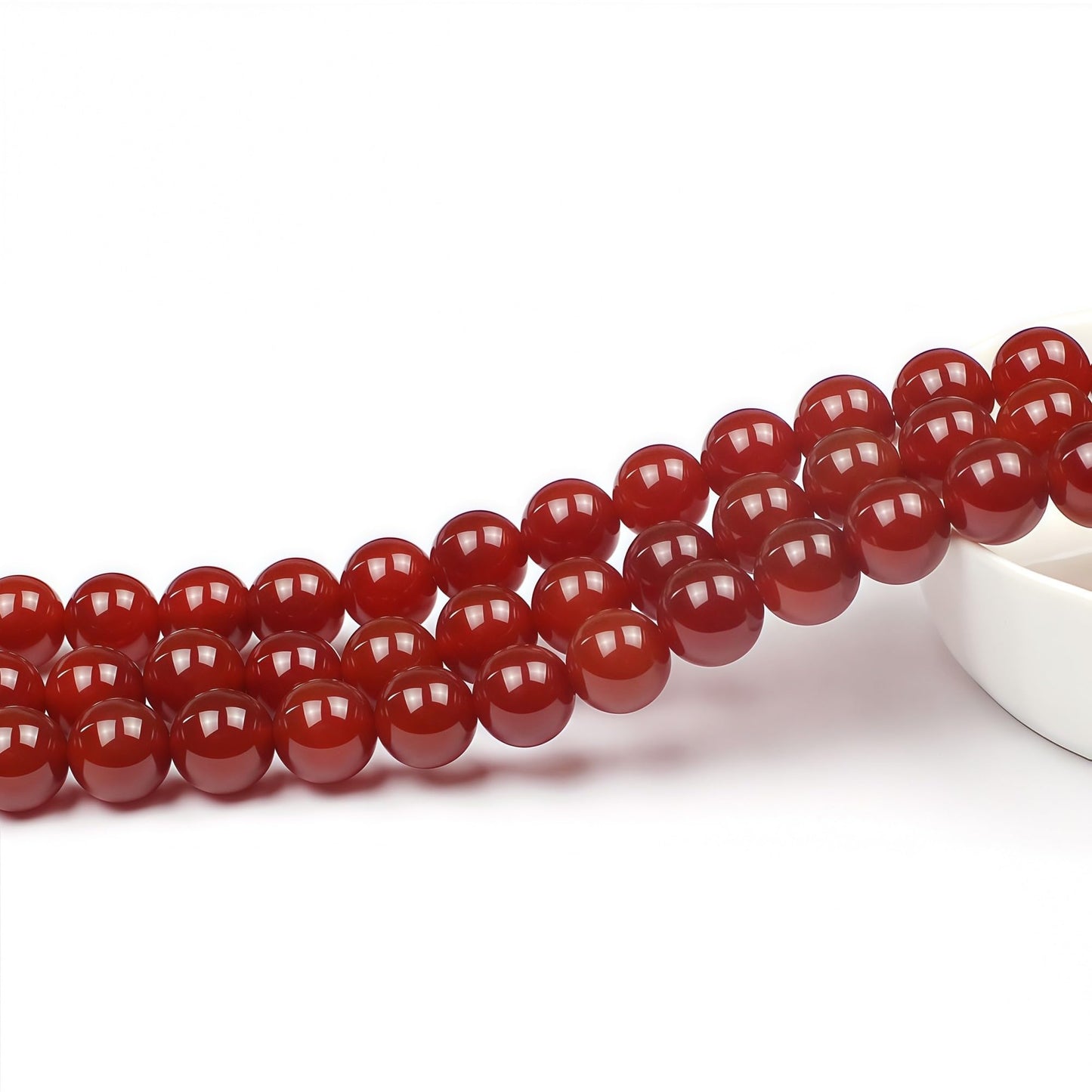MJDCB Natural Stone Bead Red Cornelian Gemstone Loose Beads for Jewelry Making Bracelet Necklace 6mm