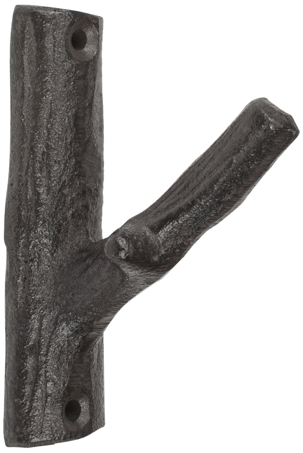 Abbott Collection Cast Iron Single Branch Wall Hook, Brown, 3.5"