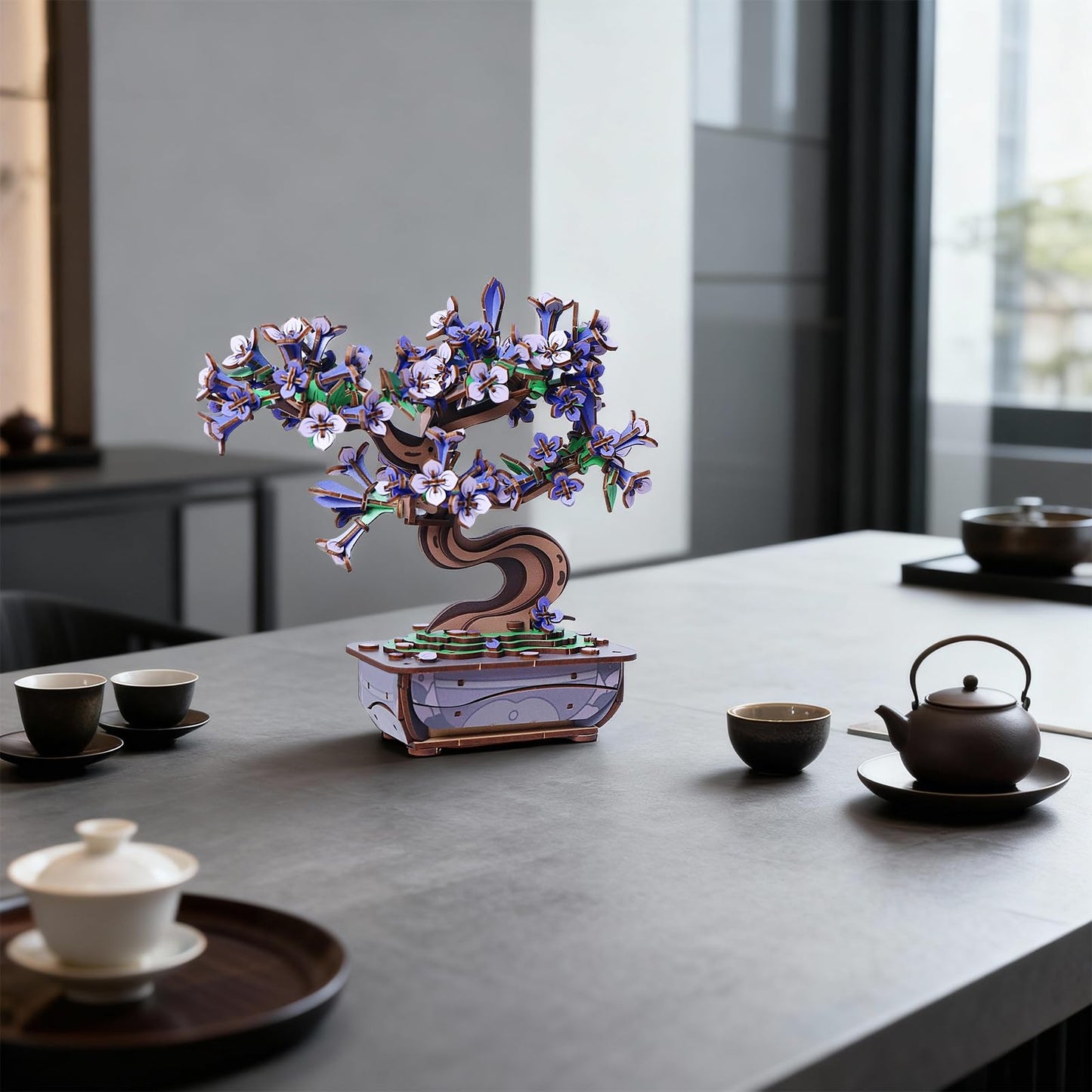 Ulieer 3D Puzzles for Adults Wooden Flower，DIY Crafts for Adults Bonsai Tree Building Set, Artificial Flower Decor, Artificial Plant Model Toy for Desk or Home Decor，Birthday Valentine's Day