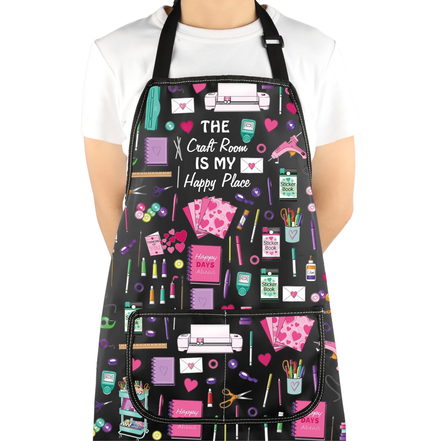 VAMSII Crafter Apron With Pockets Sewing Lover Gift DIY Hobby Gift (Crafting Love A)