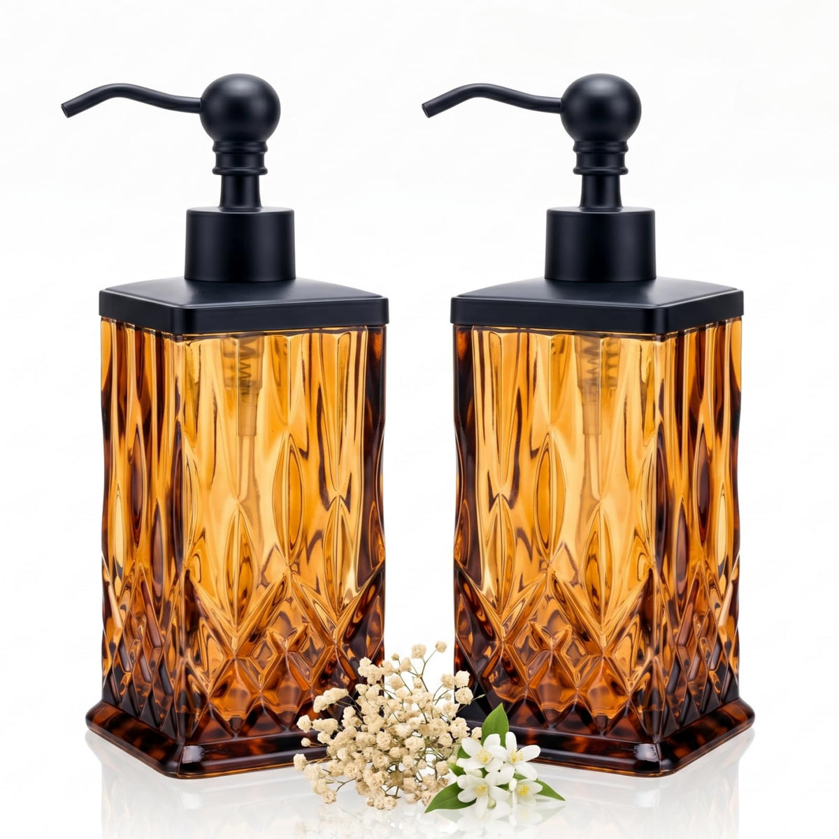 2 Pack 10Oz Amber Soap Dispenser (2 Count)