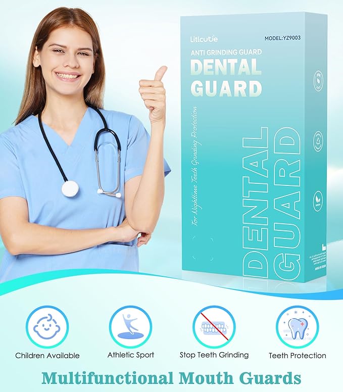 Mouth Guard for Grinding Teeth at Night, 4 Pcs 2 Size Mouthguards for Grinding of Teeth, Night Guards for Teeth Grinding, Reusable Mouth Guard for Clenching Teeth at Night, Clear