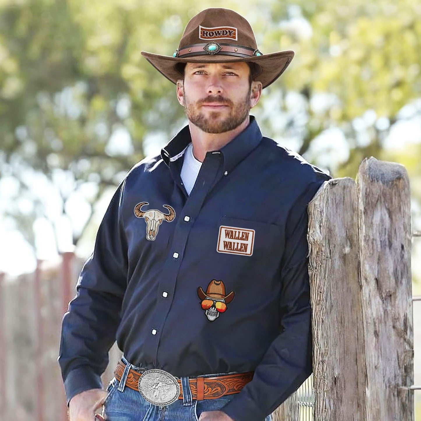 25Pcs Western Iron on Patches Cowboy Sew on Embroidered Applique Patches Western Cowboy Embroidery Repair Decoractive Patches DIY Crafts Sewing Patches Decorations for Clothes Jackets Jeans Backpacks