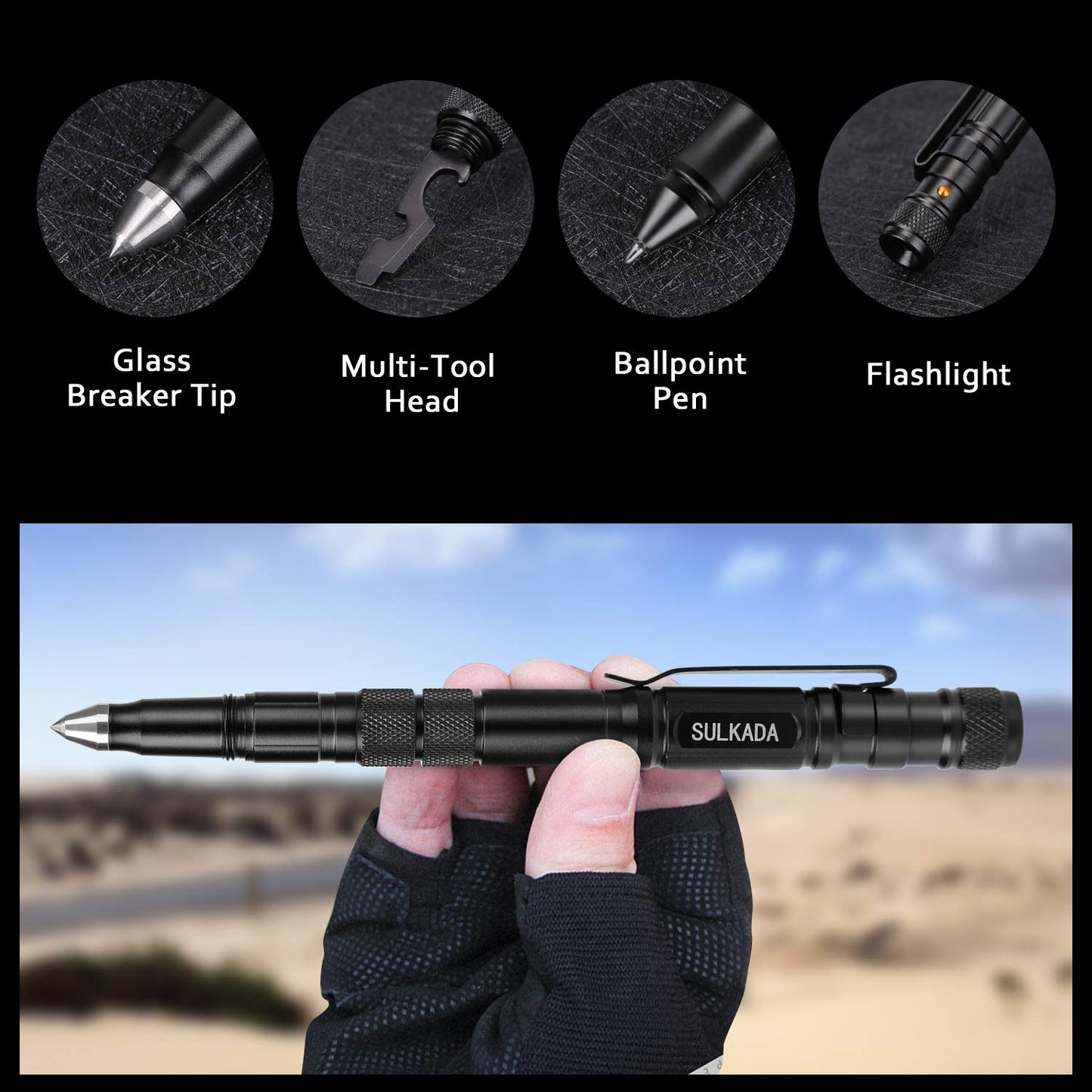 SULKADA Gift for Men Women, Tactical Pen Gift Set, Cool Gadget Stocking Stuffer,Unique Birthday Gift Ideal