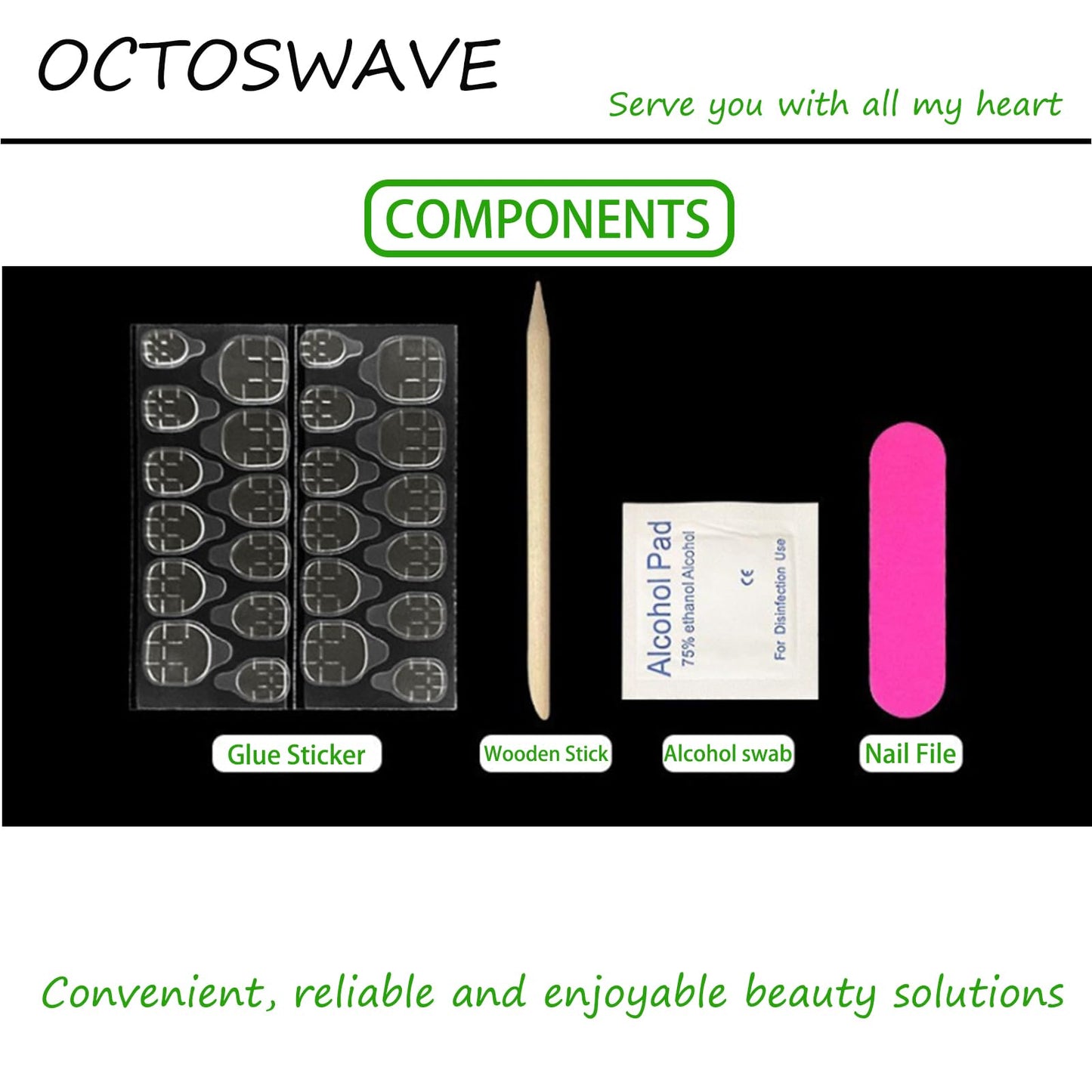 octoswave Press on Nails Long Almond Fake Nails Cute French Artificial Nail y2k Nail for Women 24pcs