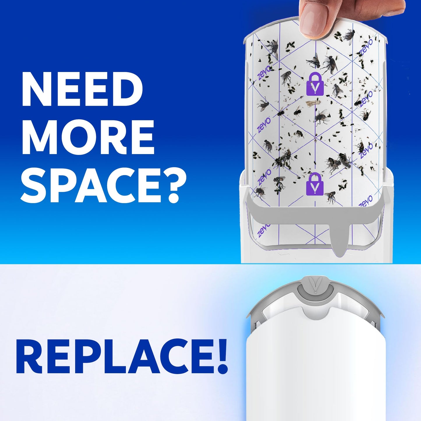 Zevo Flying Insect Trap Official Refill Cartridges - Fits Both Zevo Trap & MAX Indoor Fly Trap - Authentic Trap+Lock Technology to Catch Gnats, House & Fruit Flies (6 Official Refill Cartridges)
