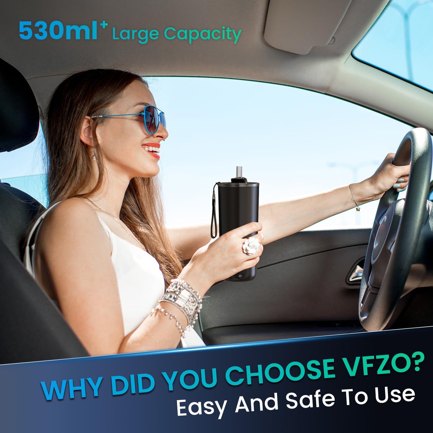 VFZO Temperature Control Heated Travel Mug Smart Self Heating Coffee Mug 20 Oz App Controlled LED Display Coffee Serving Sets Mug Kept at a Constant Temperature for 4-10 Hours (Grey, 20 oz)