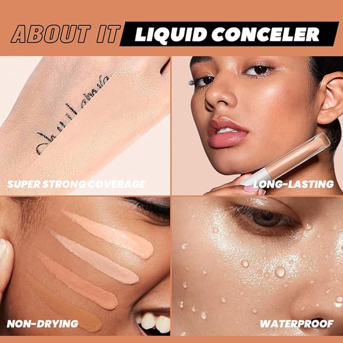Kaely Liquid Concealer for Older Women, Under Eye Brightener Full Coverage Concealer for Dark Circles, Color Correcting Foundation Face Makeup Waterproof, Vegan & Cruelty-Free, 03 Medium Natural