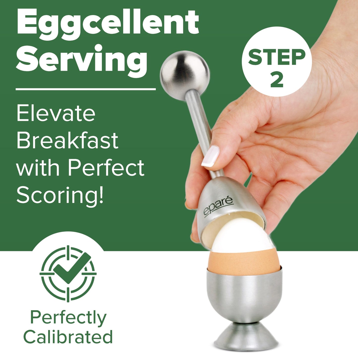 Epare Egg Cracker Topper Set & Steel Egg Cracker Topper Set - Complete Soft Boiled Egg Tool Set - Includes Egg Cups Cutter & Spoons - Holder Cup Spoon & Peeler - Easy Eggs Opener