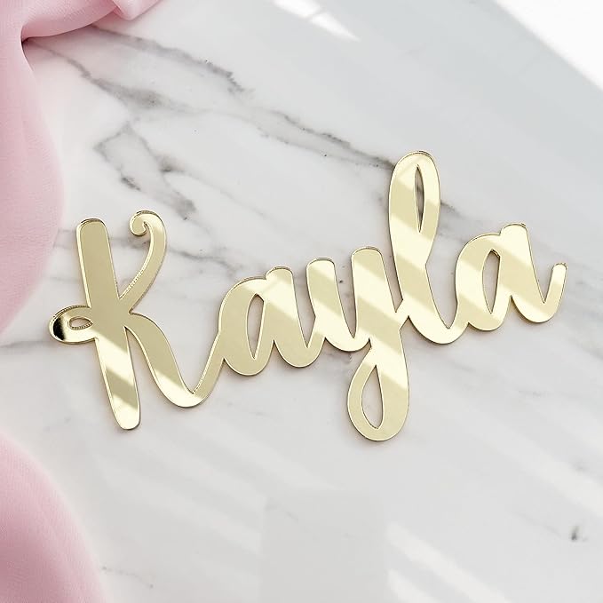 Custom Cake Name Sign | Acrylic Cake Name Plaque | Personalized Cake Name Plate Plaque | Cake Letters | Cake Decoration for Birthday BabyShower Wedding