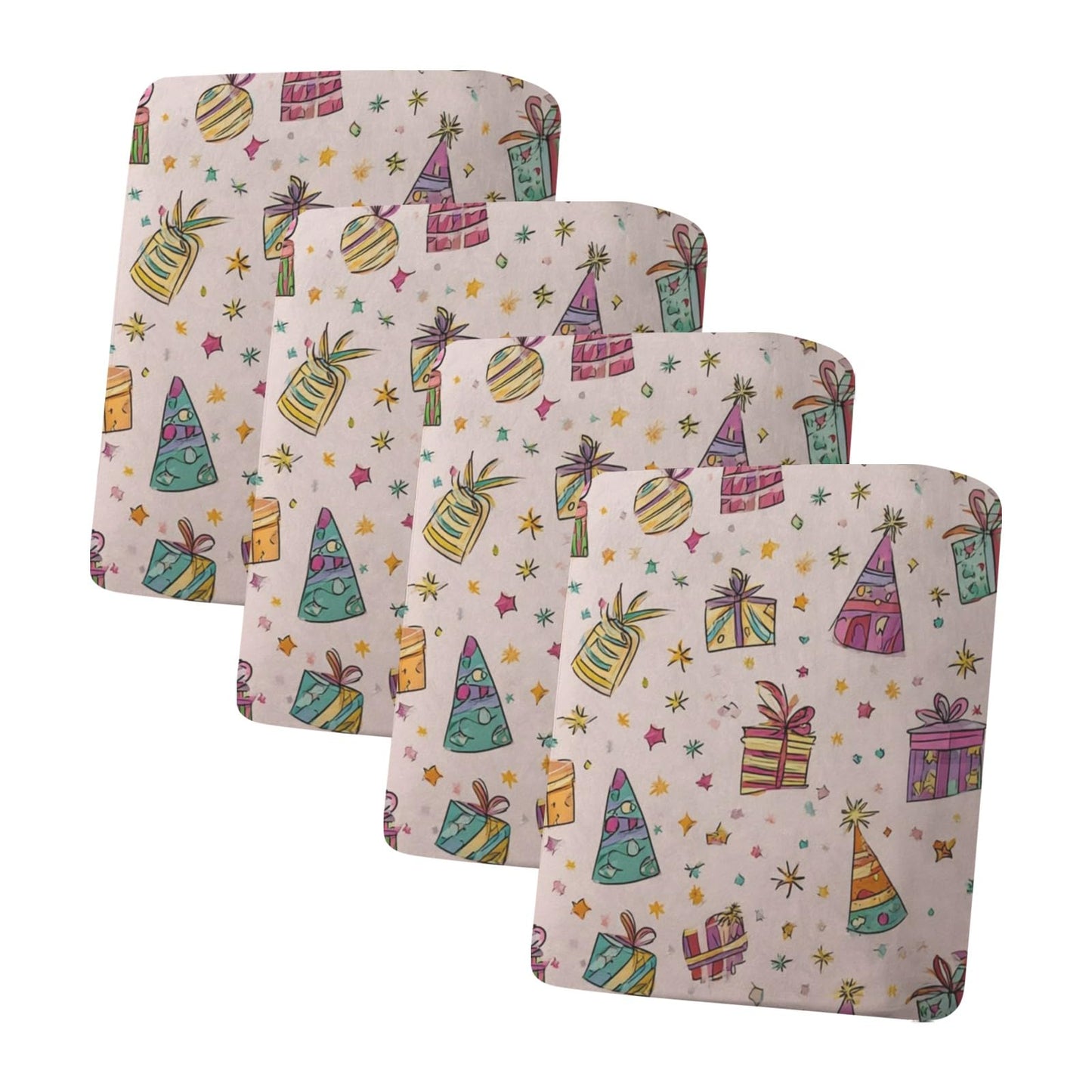 pnyoin Colorfule Gift Box Stretch Individual Seat Sofa Cushion Covers Elastic Couch Cushion Cover Slipcover Sets -4 Piece Sofa Cushion Covers