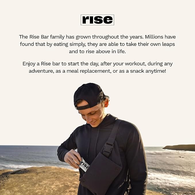 Rise Pea Protein Bar - Chocolately Coconut | Breakfast Bar & Protein Snack 15g Protein Just 5 Whole Food Ingredients Non-GMO Gluten-Free Soy Free
