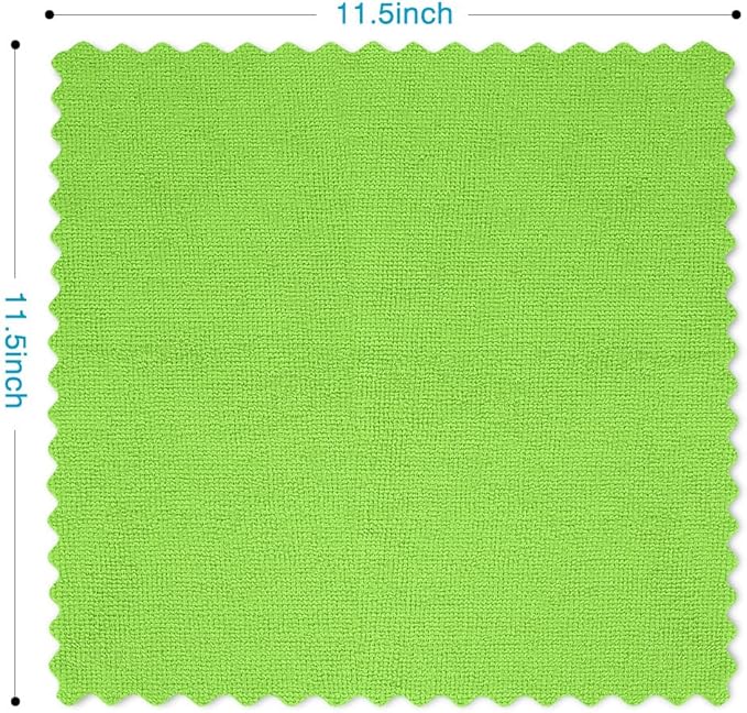 Orighty Microfiber Cleaning Cloth, 24 Pack Highly Absorbent Cleaning Supplies, Reusable Clean Rags for House, Microfiber Cloth for Kitchen, Window, Car Care, 11.5x11.5 inch Green