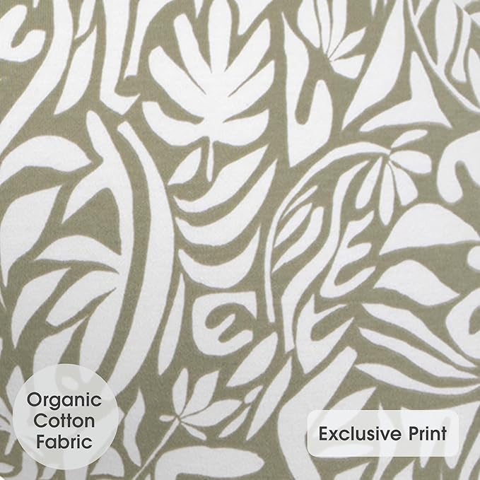 Boppy Nursing Pillow with Organic Cover, Green Cut Out Leaves, Larger, More Supportive Pillow for Breastfeeding and Bottle Feeding; Firmer and Higher Than Original Nursing Pillow; JPMA Certified