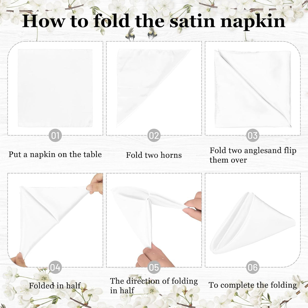 Bailarina 120 Pack White Satin Napkins,17x17 Inches Wedding Napkins Square Soft Silky Table Napkins Bulk Decorative Elegant Cloth Napkin for Party Decoration, Banquet,Wedding,Graduation