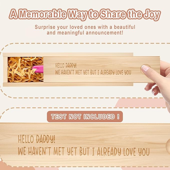 Pregnancy Announcement for Husband, Pregnancy Test Keepsake Box, Baby Announcement Reveal Gifts Ideas for Husband Grandparents Dad Aunt and Uncle
