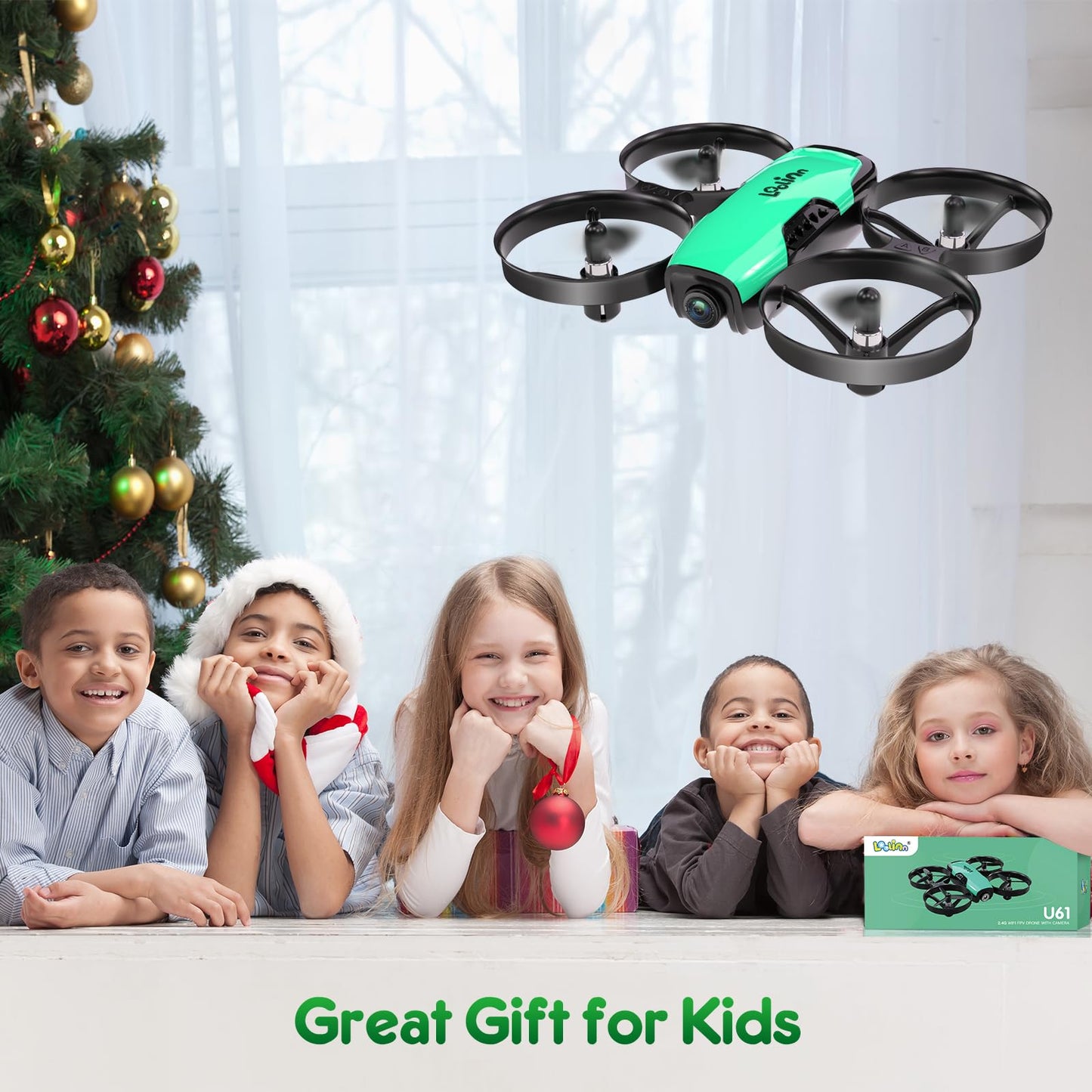 Loolinn | Drone for Kids 8+ Gift with Camera - Mini Drone, Remote Control Quadcopter Drone with 90° Adjustable Camera, Safe for Kids, Photos and Videos, Easy to Fly (Gift for Boys and Girls)