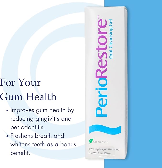 Perio Restore Gel 3 Ounce Tube; 1.7% Hydrogen Peroxide Oral Cleansing Treatment Gel. Mint Flavor
