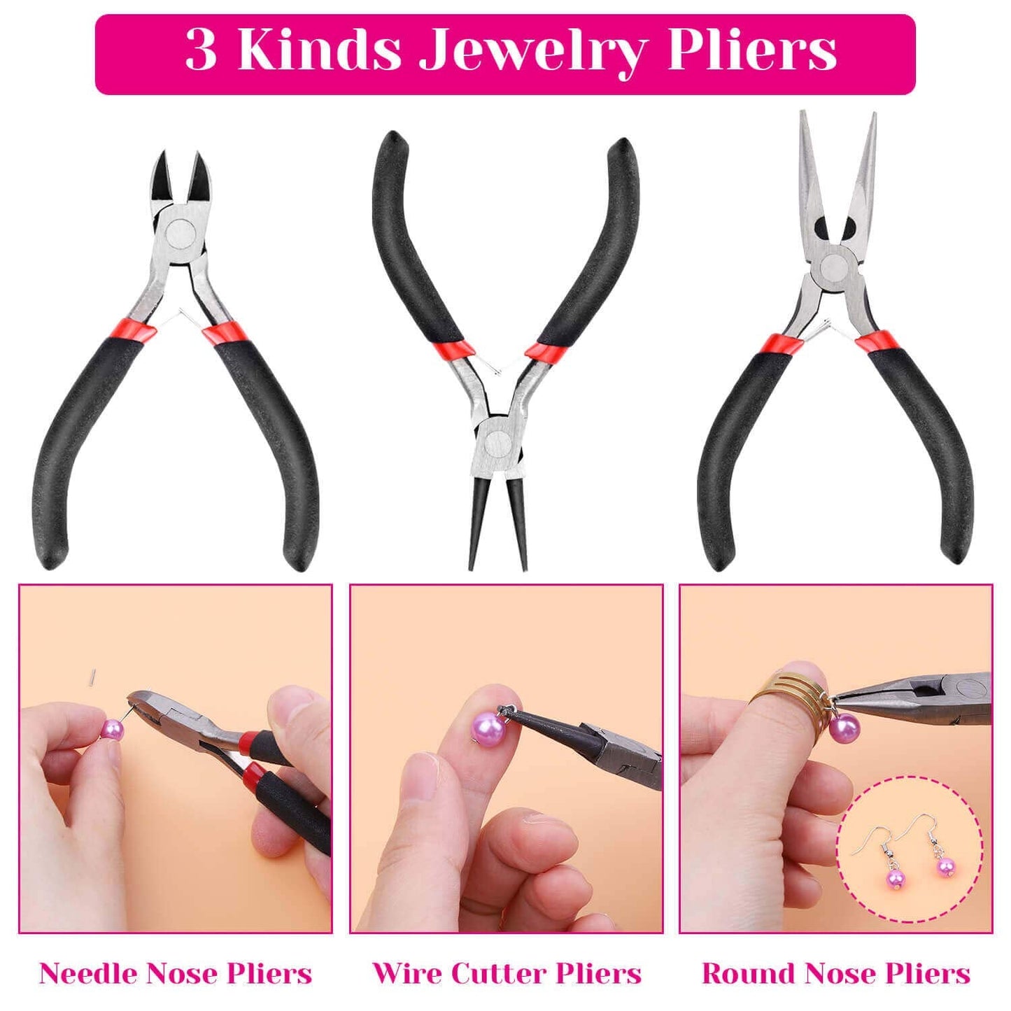 shynek 1857 Pcs Jewelry Making Supplies Kit for Adults, Jewelry Making Tools with Earring Hooks, Findings, Wires, Chains and Helping Hands for Crafts Making and Repair