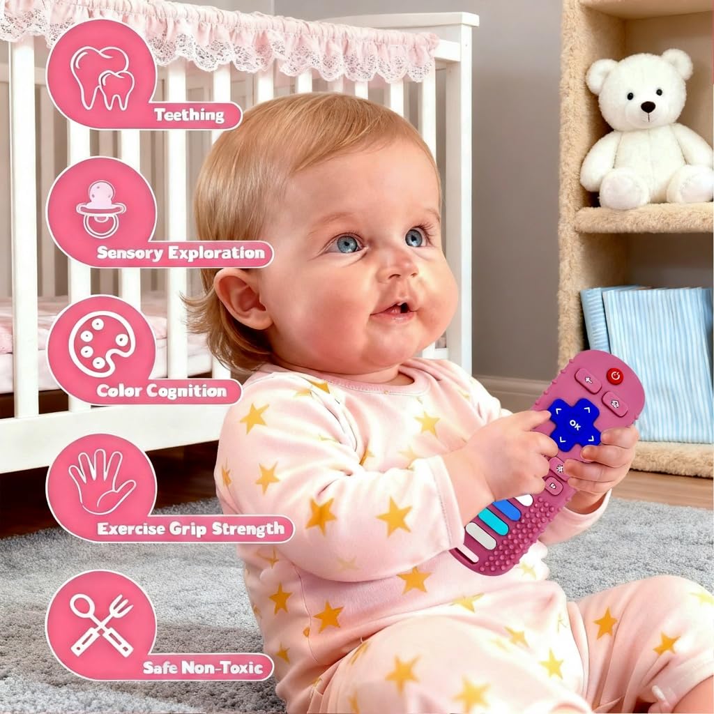 Baby Keys Teether&Baby Remote Toys for Babies 0-18 Months,BPA Free