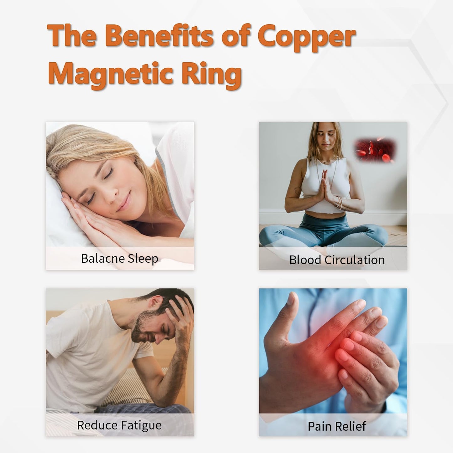 BioMag 3Pcs Lymphatic Drainage Copper Ring for Men Women, 99.99% Pure Copper Magnetic Rings, Adjustable Jewelry Gift with Jewelry Box (Style A)