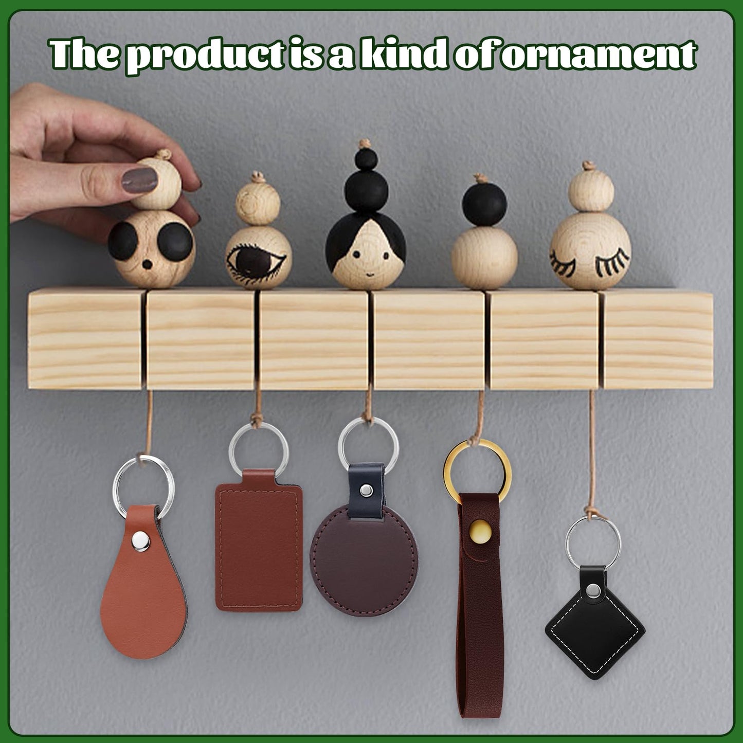 Tikjiua 25 Pcs Leather Key Fob Kit, 5 Types PU Leather Key Fobs with Rivets and Keychain Ring, Diy Keychains Holder for Keychain Making Craft Working
