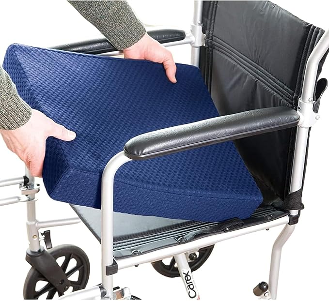Carex Memory Foam Seat Cushion - Office Chair Cushion and Wheelchair Cushion - Comfortable Chair Pad, 18" x 16" x 3"