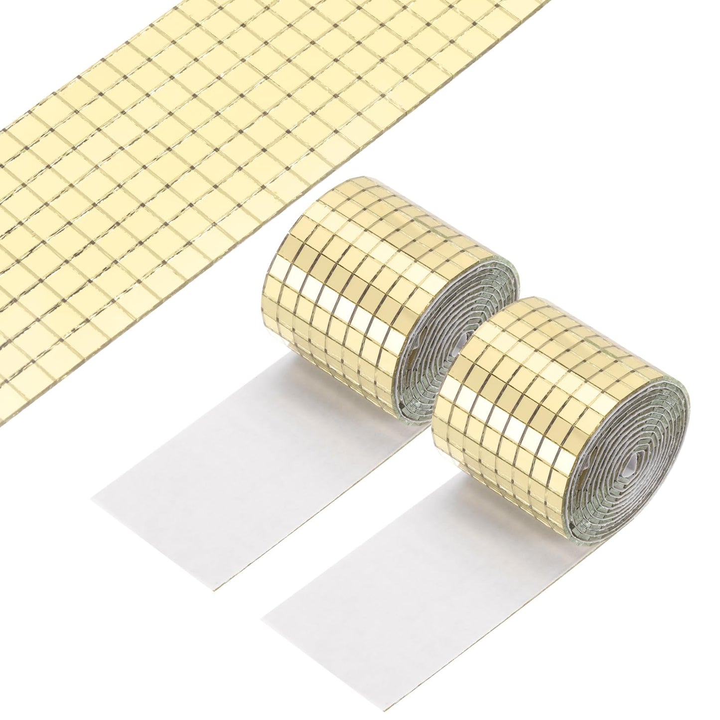 PATIKIL 5x5mm Self Adhesive Mirrors Mosaic Tiles, 3840 Pcs Square Mini Glass Mosaic Disco Tile Sticker for DIY Craft Disco Ball Party Decoration, Gold Tone