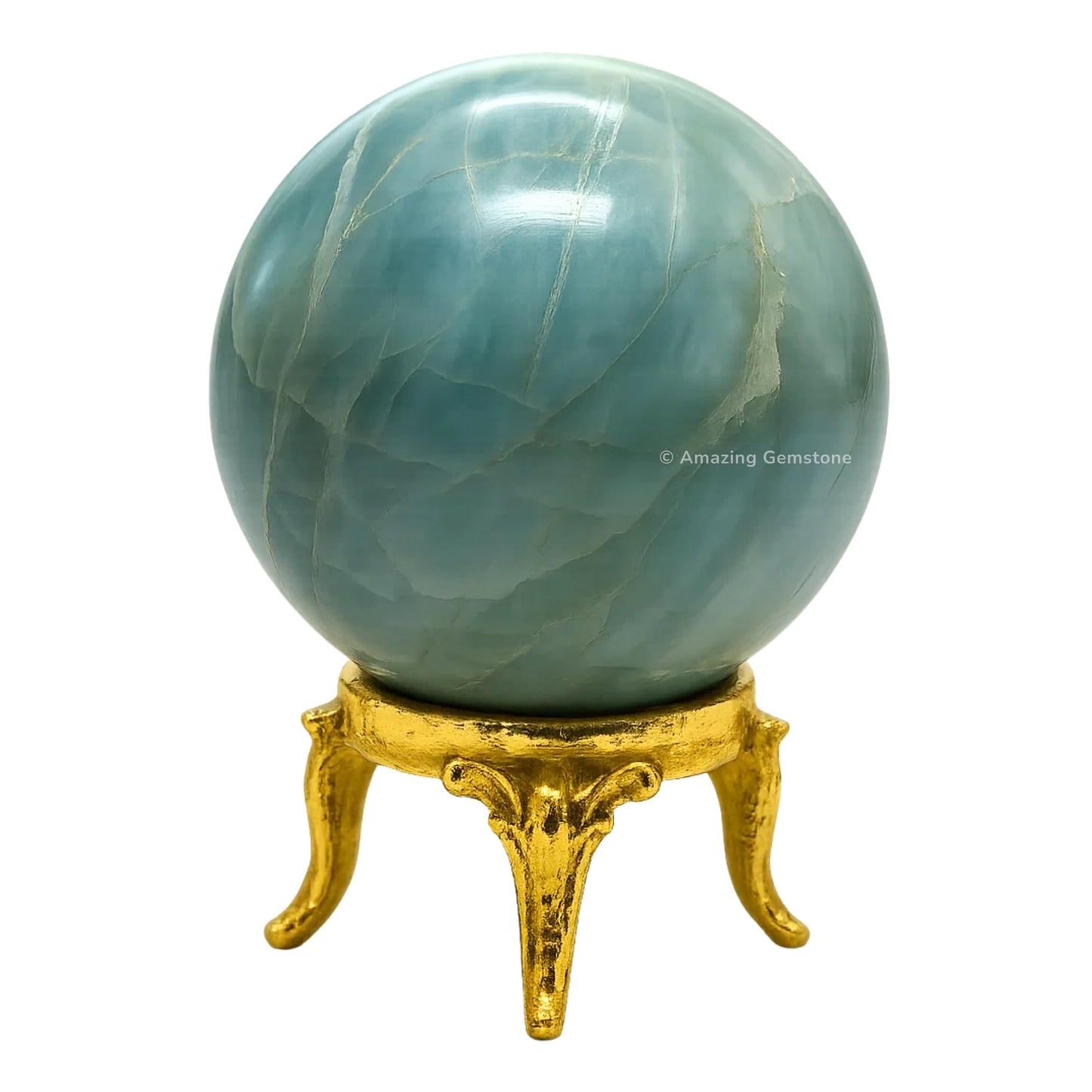 Aquamarine Crystal Ball with Stand - 2" Inches Crystal Sphere Meditation Balls for Witchcraft and Decorative Balls