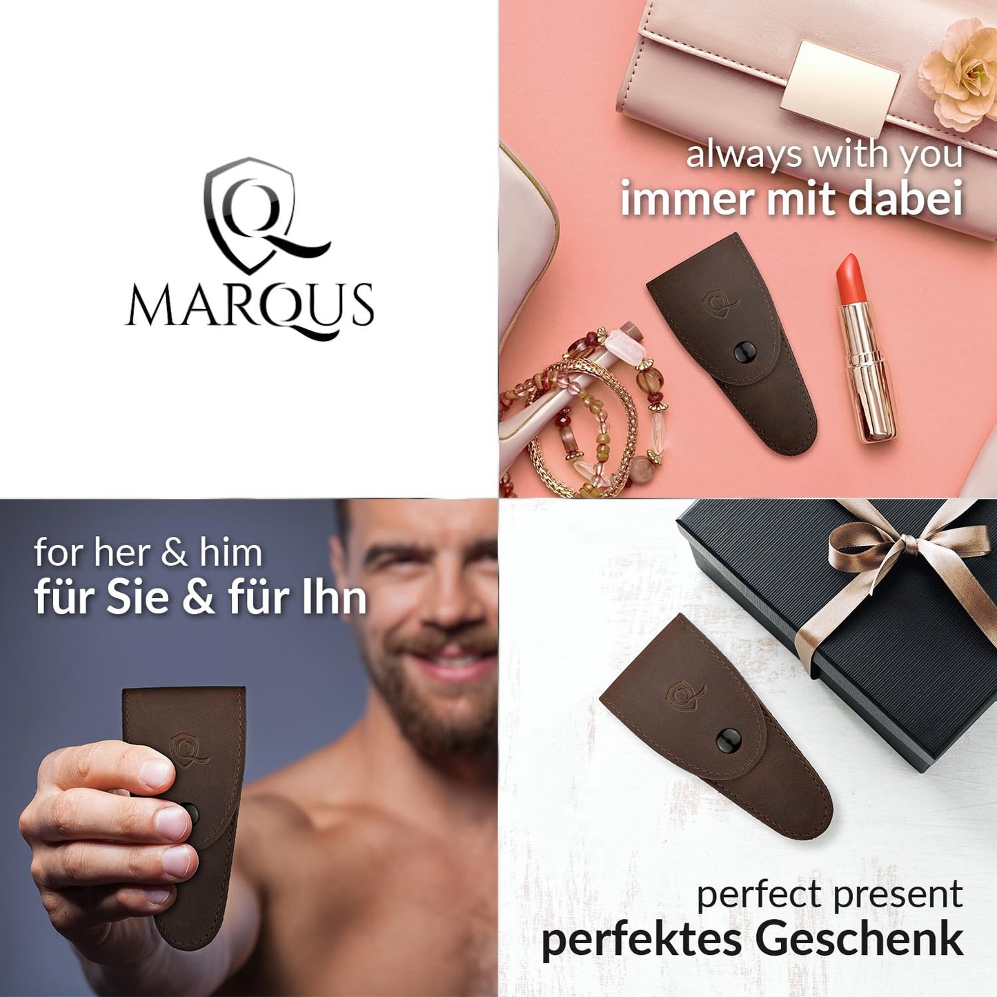 marQus Solingen Round-Tip Nail Scissors (curved) – Premium German Steel for Safe Manicures & Pedicures, Protective Case Included, Also Great for Babies