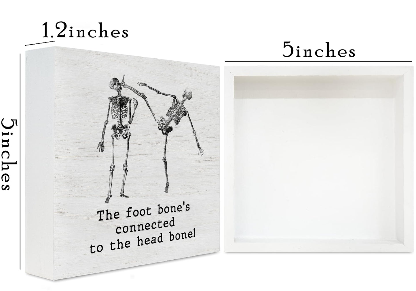 Funny Doctor Gift, Surgeon the Foot Bone's Connected to the Head Bone Doctor's Day Plaque Box Sign Desk Decorations for Office Desk Shelf Table Decor 5X5 Inches E04